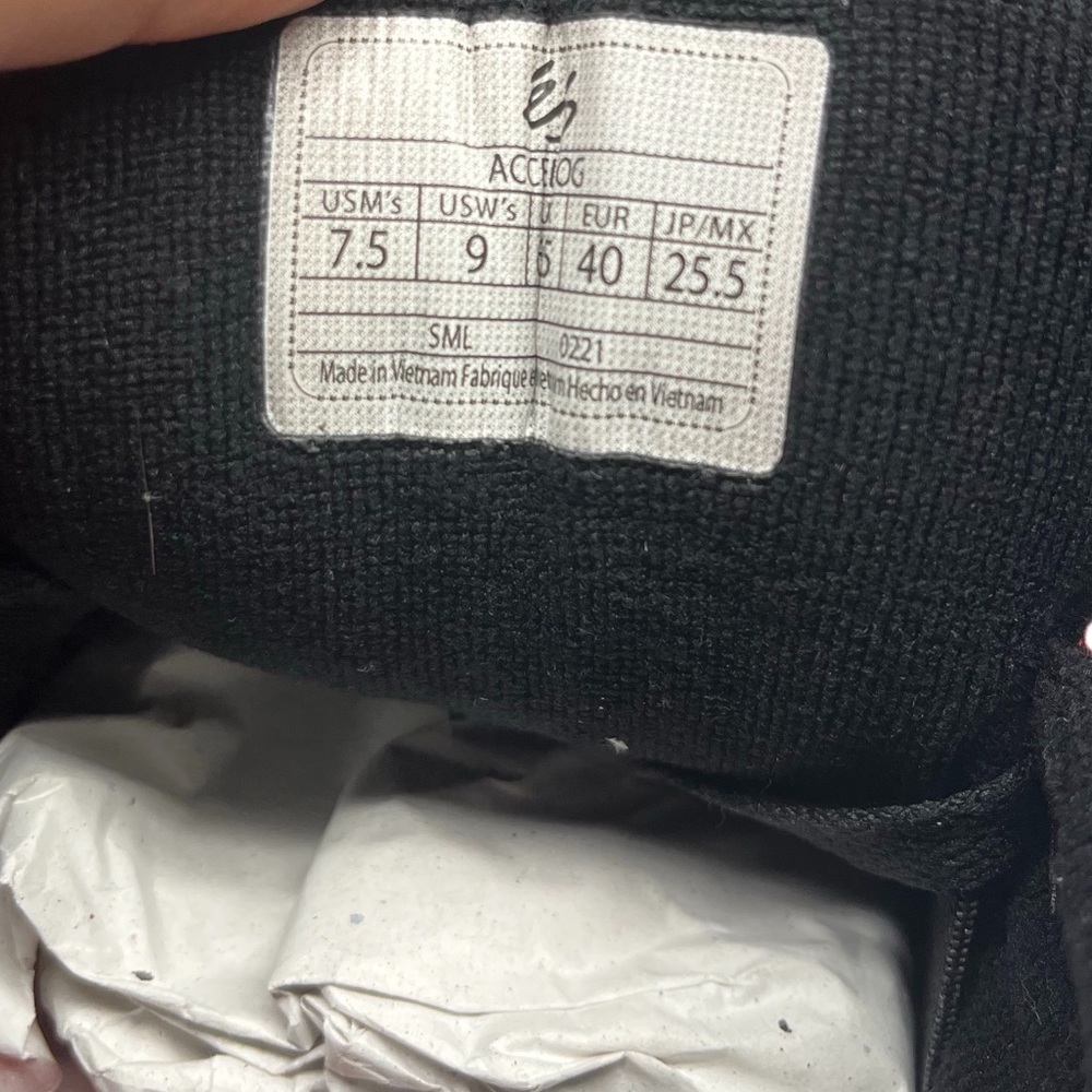 ES ACCEL OG retro black and red all leather chunky skateboarding shoes - Picture 10 of 11